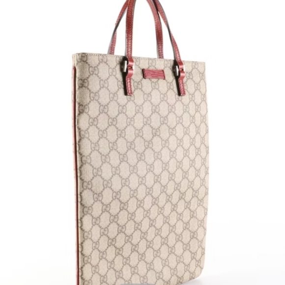 Authentic Gucci Tote Bag Supreme Coated Canvas and Leather RED ❤️❤️ - Picture 2 of 9